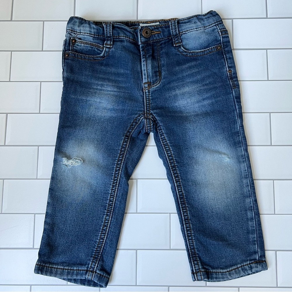 18M💙 HUDSON Jeans Designer Distressed Blue Denim Jeans 👖 Adjustable Waist